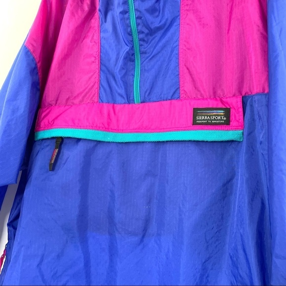 Sierra Sport Oversized Vintage 90's Color Blocked Windbreaker Pullover Sz S - Picture 4 of 10